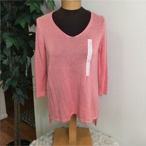 Ellen Tracy front sweater back rayon Woman’s size Small peachy pink